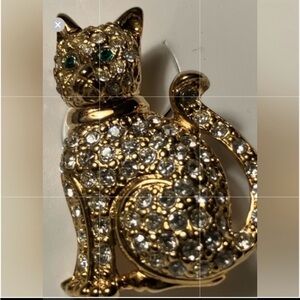 PRESTON AND YORK NWT RHINESTONE PLATED KITTIE CAT NWT